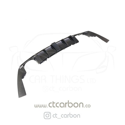 CT Carbon Rear Diffuser for Audi RS3 8V Saloon/Sedan (2015-2020 Facelift) – Carbon Fibre Rear Valance/Skirt/Splitter with LED F1/DTM Centre Brake Light, OEM+ Rear Bumper Upgrade