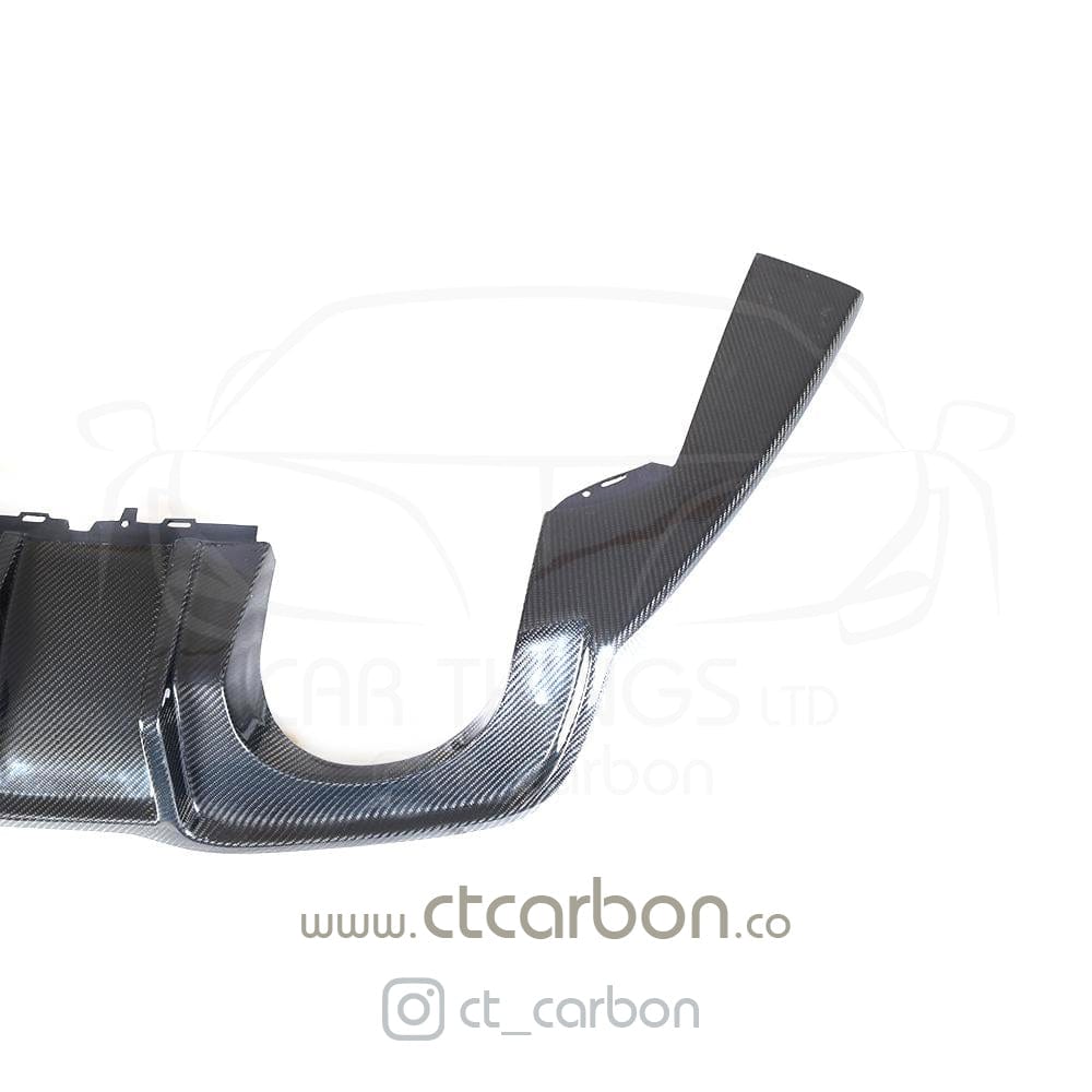 CT Carbon Rear Diffuser for Audi RS3 8V Saloon/Sedan (2015-2020 Facelift) – Carbon Fibre Rear Valance/Skirt/Splitter with LED F1/DTM Centre Brake Light, OEM+ Rear Bumper Upgrade