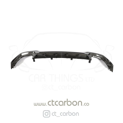 BMW 3 Series G20 Saloon/Sedan Quad Exit Carbon Fibre Rear Diffuser Insert – CT Style Rear Valance/Rear Bumper Insert/Rear Apron, Quad Tip Exhaust Surround (2018–2022)