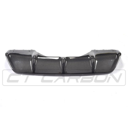 BMW X6 F16 M Sport Carbon Fibre (Carbon Fiber) Rear Diffuser/Valance - CT Carbon M Performance Style Bumper Insert, Rear Apron/Splitter & Exhaust Surround (2013-2018)