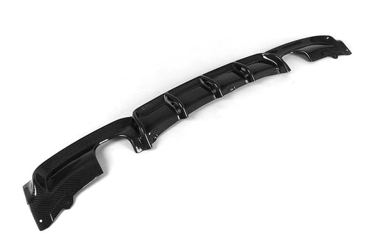 BMW 3 Series F30 F31 Carbon Fibre Rear Diffuser/Valance/Splitter – M Performance MP Style Twin Exit Dual Outlet Dual Exhaust Gloss Real Carbon Lower Bumper Insert (2011–2019 Saloon/Touring, Sedan/Wagon)