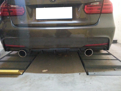CT Carbon BMW 3 Series F30/F31 2011-2019 Carbon Fibre Rear Diffuser/Valance/Rear Splitter – M Sport/M Performance Style – Twin Exit Dual Exhaust – Gloss Carbon Rear Bumper Insert for Saloon & Touring