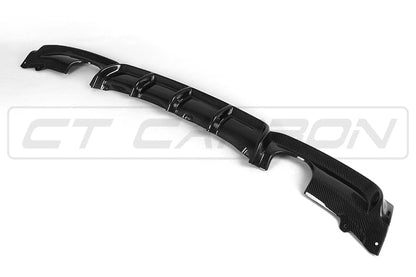 CT Carbon BMW 3 Series F30/F31 2011-2019 Carbon Fibre Rear Diffuser/Valance/Rear Splitter – M Sport/M Performance Style – Twin Exit Dual Exhaust – Gloss Carbon Rear Bumper Insert for Saloon & Touring