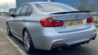 BMW 3 Series F30 F31 Carbon Fibre/Fiber Rear Diffuser - M Performance/MP Style - Single Exit Exhaust/Single Outlet - Rear Valance/Splitter B