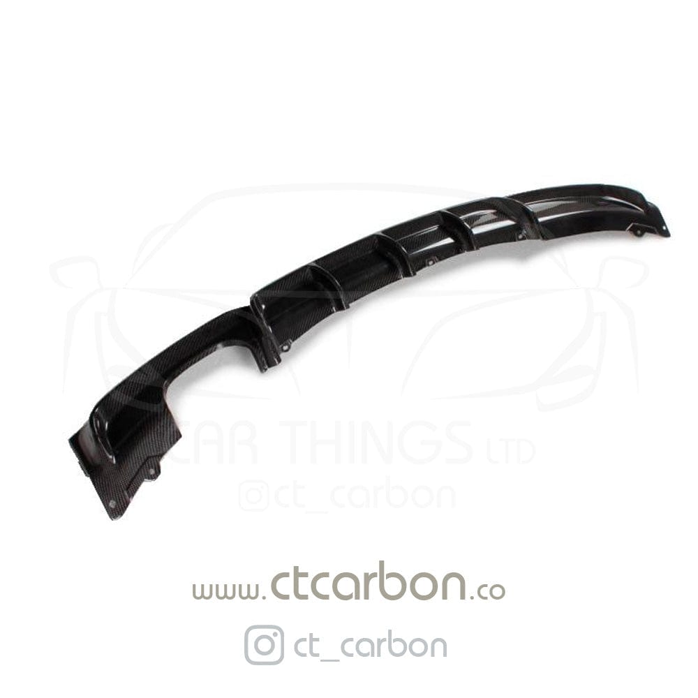 CT Carbon BMW 3 Series F30 F31 2012-2018 Carbon Fibre Rear Diffuser/Valance | M Performance / M Sport Style | Dual Outlet Twin Exit Rear Bumper Insert Splitter | Fits 330i & Twin Tip Models | Saloon & Touring Estate