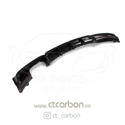 CT Carbon BMW 3 Series F30 F31 2012-2018 Carbon Fibre Rear Diffuser/Valance | M Performance / M Sport Style | Dual Outlet Twin Exit Rear Bumper Insert Splitter | Fits 330i & Twin Tip Models | Saloon & Touring Estate