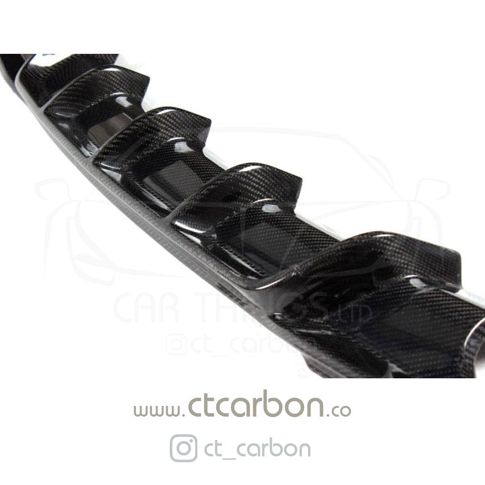 CT Carbon BMW 3 Series F30 F31 2012-2018 Carbon Fibre Rear Diffuser/Valance | M Performance / M Sport Style | Dual Outlet Twin Exit Rear Bumper Insert Splitter | Fits 330i & Twin Tip Models | Saloon & Touring Estate