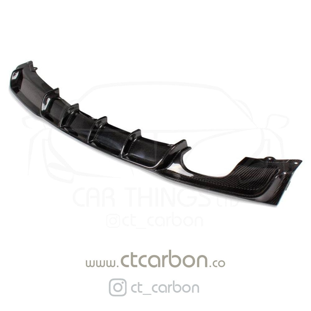 CT Carbon BMW 3 Series F30 F31 2012-2018 Carbon Fibre Rear Diffuser/Valance | M Performance / M Sport Style | Dual Outlet Twin Exit Rear Bumper Insert Splitter | Fits 330i & Twin Tip Models | Saloon & Touring Estate