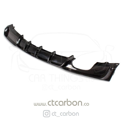 CT Carbon BMW 3 Series F30 F31 2012-2018 Carbon Fibre Rear Diffuser/Valance | M Performance / M Sport Style | Dual Outlet Twin Exit Rear Bumper Insert Splitter | Fits 330i & Twin Tip Models | Saloon & Touring Estate