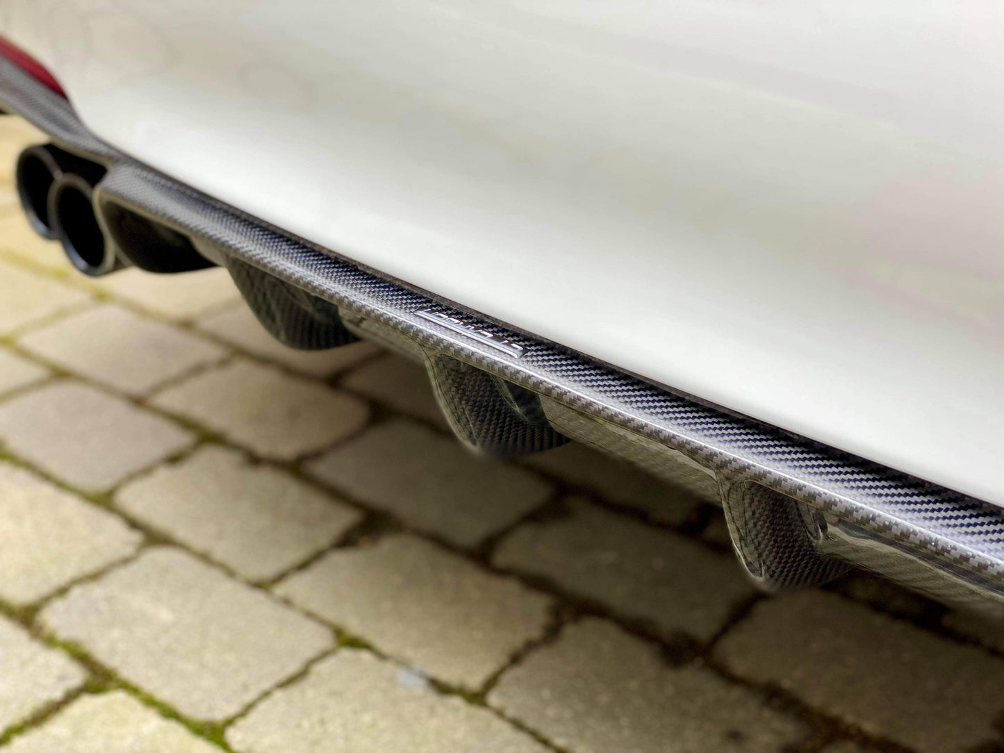 CT Carbon BMW 3 Series F30 F31 2012-2018 Carbon Fibre Rear Diffuser/Valance | M Performance / M Sport Style | Dual Outlet Twin Exit Rear Bumper Insert Splitter | Fits 330i & Twin Tip Models | Saloon & Touring Estate