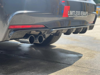 CT Carbon BMW 3 Series F30 F31 2012-2018 Carbon Fibre Rear Diffuser/Valance | M Performance / M Sport Style | Dual Outlet Twin Exit Rear Bumper Insert Splitter | Fits 330i & Twin Tip Models | Saloon & Touring Estate