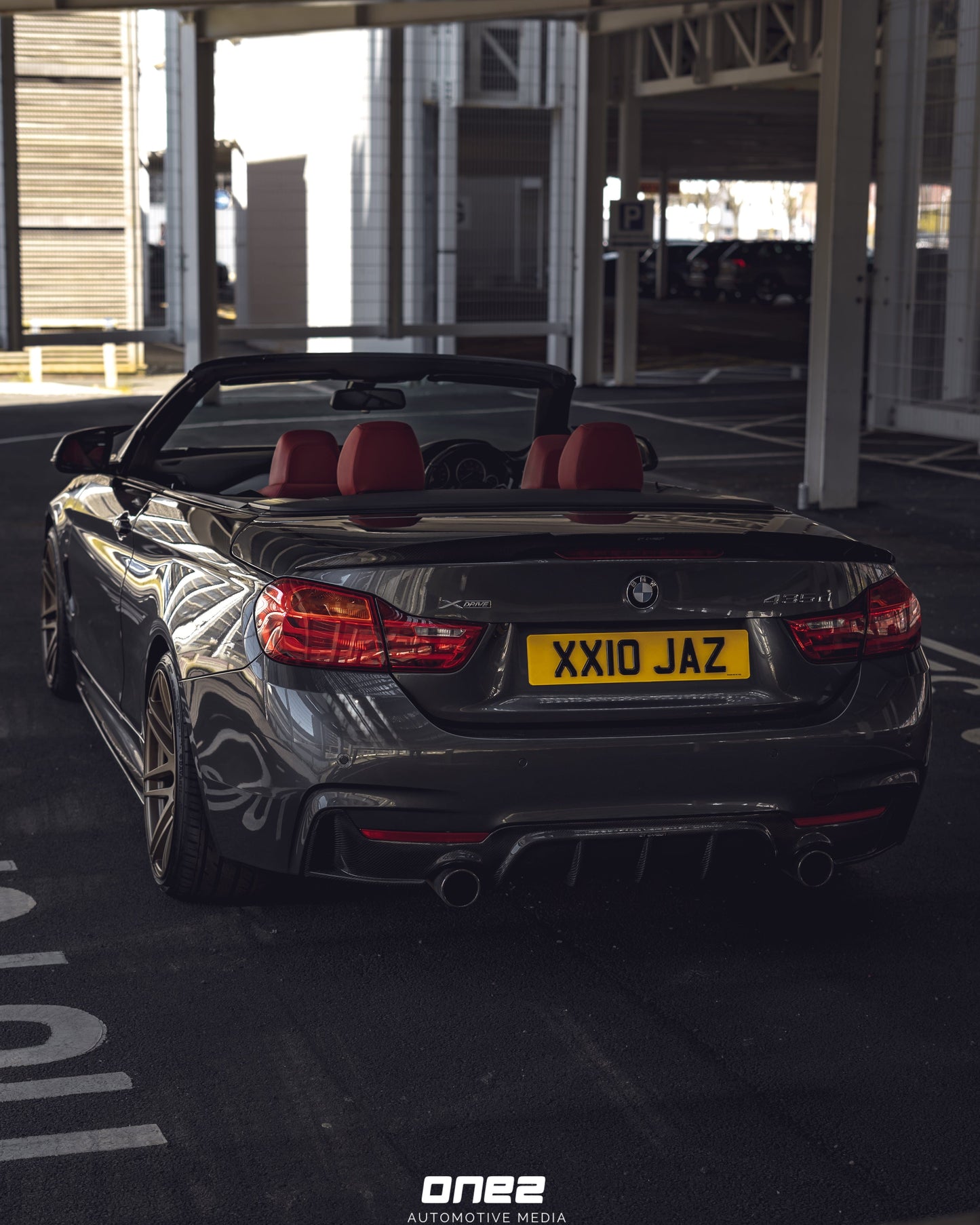 BMW 4 Series F32 F33 F36 2013-2020 Carbon Fibre Rear Diffuser/Valance – M Sport / M Performance Style, Left Twin Exhaust (Dual Outlet) Gloss Rear Skirt Bumper Insert by CT Carbon