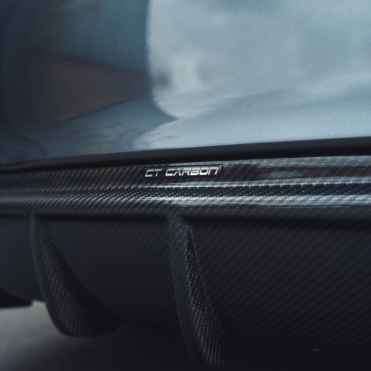 BMW 4 Series F32 F33 F36 2013-2020 Carbon Fibre Rear Diffuser/Valance – M Sport / M Performance Style, Left Twin Exhaust (Dual Outlet) Gloss Rear Skirt Bumper Insert by CT Carbon