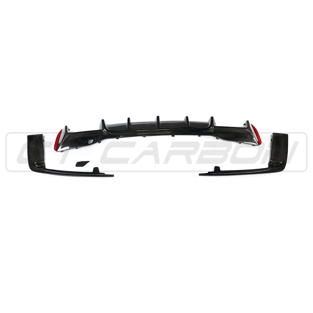 BMW M5 F90 3D Rear Diffuser – Gloss Carbon Fibre/Fiber Valance, Rear Splitter Insert & Lower Bumper Trim, M Performance Style, Quad Exhaust Look (2017+) | CT Carbon