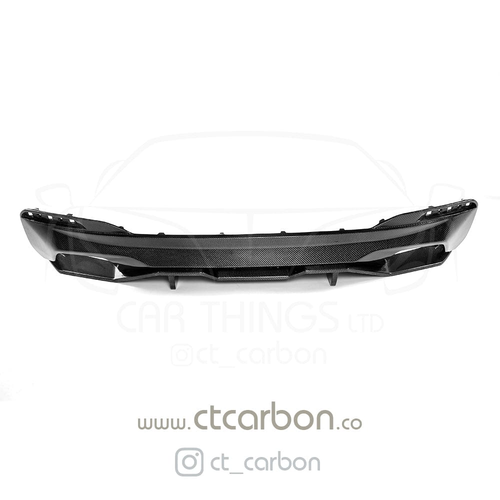 BMW 5 Series G30 M Sport Carbon Fibre Rear Diffuser Insert - CT Carbon OEM+ Style Valance Splitter Apron | Fits 2016-2024 Pre-LCI & LCI | Gloss Carbon Rear Bumper Lower Trim Tailpipe Surround