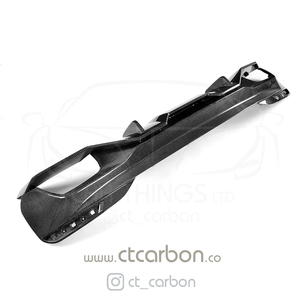 BMW 5 Series G30 M Sport Carbon Fibre Rear Diffuser – CT Style OEM+ | Rear Valance / Splitter / Apron Lower Bumper Trim Insert | Fits 2016+ Saloon | Carbon Rear Lip Upgrade