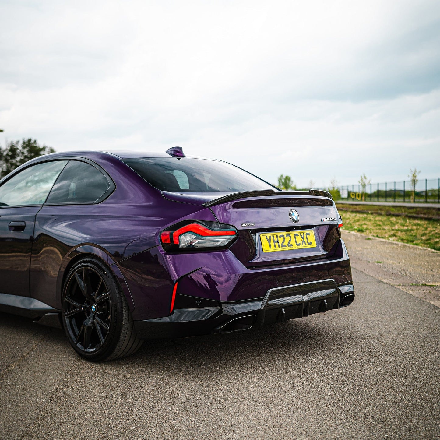 BMW 2 Series G42 Rear Diffuser / Valance / Splitter / Apron – Gloss Carbon Fibre/Fiber (Pre-Preg) – M Performance Style – CT Carbon Rear Bumper Insert for 220i 230i M240i Coupe 2022+