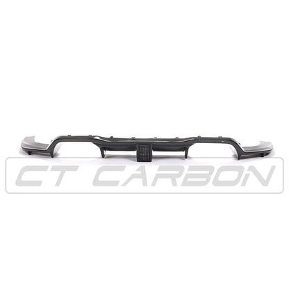 BMW M2 / M2C (M2 Competition) F87 Carbon Fibre Rear Diffuser with DTM/F1 Style Centre Light – K Style Valance & Rear Bumper Insert – Carbon Rear Lip Splitter Upgrade (2016-2021) CT Carbon