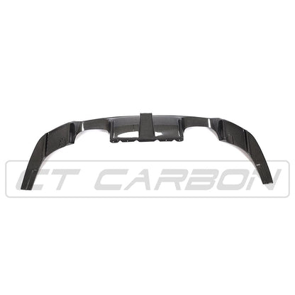 BMW M2 / M2C (M2 Competition) F87 Carbon Fibre Rear Diffuser with DTM/F1 Style Centre Light – K Style Valance & Rear Bumper Insert – Carbon Rear Lip Splitter Upgrade (2016-2021) CT Carbon