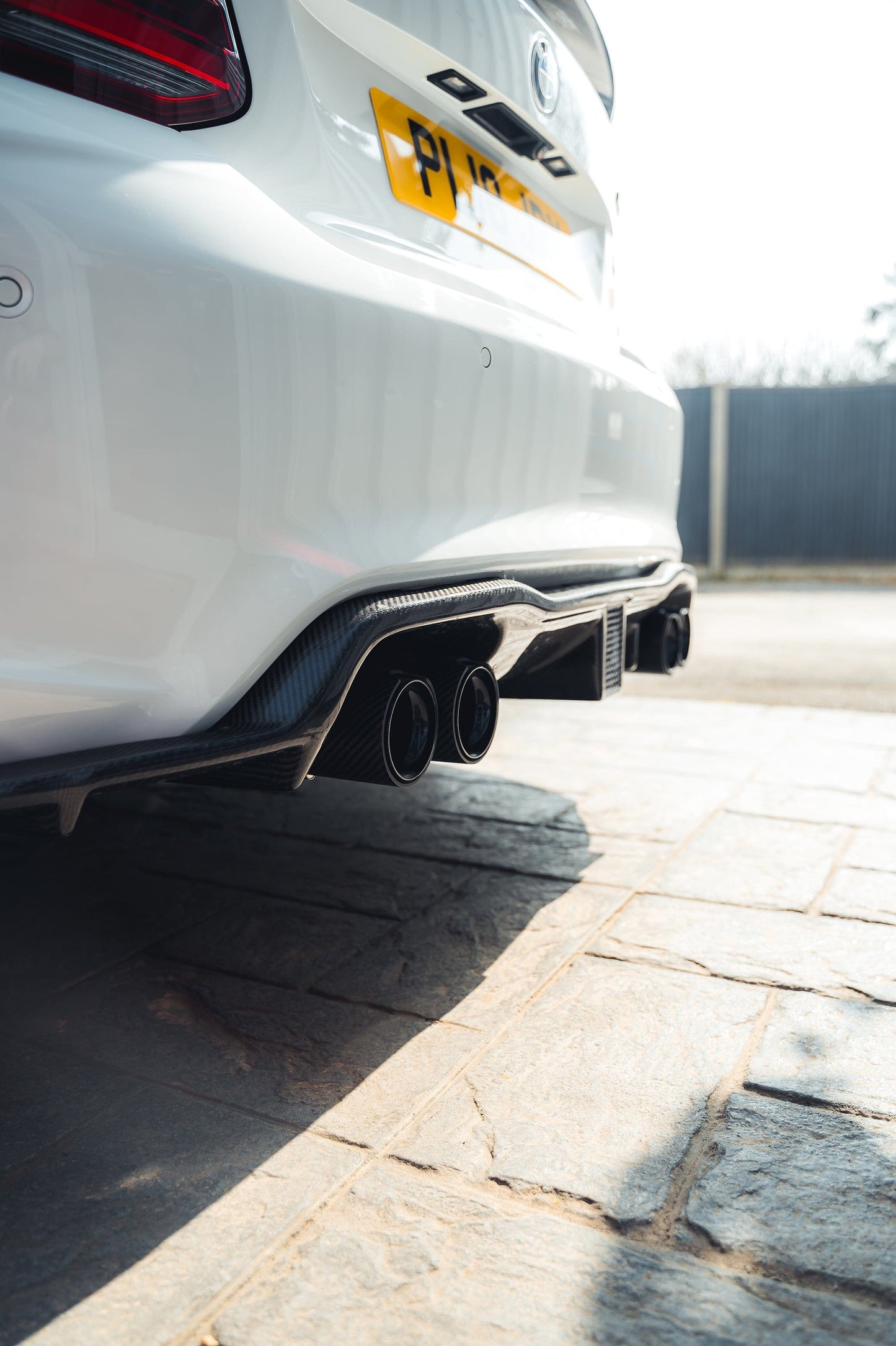 BMW F87 M2 / M2 Competition (M2C) Carbon Fibre Rear Diffuser K-Style with DTM Centre Light - CT Carbon Rear Valance / Bumper Insert - M Performance Style 2016-2021