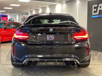 BMW M2 & M2 Competition/M2C F87 Carbon Fibre/Fiber Rear Diffuser V Style/V Design – Gloss Carbon Rear Valance, Bumper Insert, Rear Skirt/Apron, Rear Lip by CT Carbon (2016–2021)