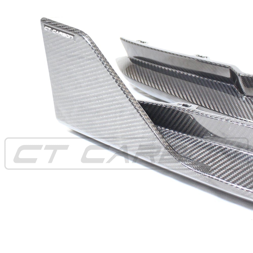 BMW M4 G82/G83 2021+ Carbon Fibre (Carbon Fiber) Rear Spats Bumper Corners Splitters – M Performance (MP) Style Pre-Preg CFRP | Rear Corner Extensions/Valance Trim/Skirt End Pieces | Coupe & Convertible | CT Carbon