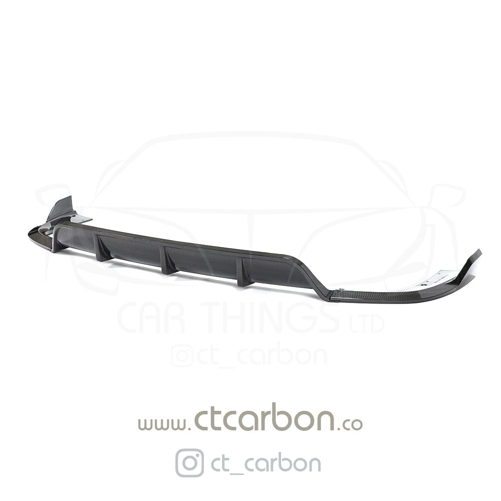 BMW X5 G05 2018+ Carbon Fibre/Fiber Rear Diffuser – Gloss Carbon Rear Valance / Splitter / Lower Bumper Trim / Rear Lip Apron Insert – CT Design by CT Carbon Aftermarket Body Kit Upgrade