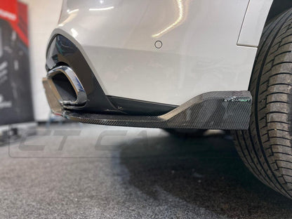 BMW X5 G05 2018+ Carbon Fibre/Fiber Rear Diffuser – Gloss Carbon Rear Valance / Splitter / Lower Bumper Trim / Rear Lip Apron Insert – CT Design by CT Carbon Aftermarket Body Kit Upgrade
