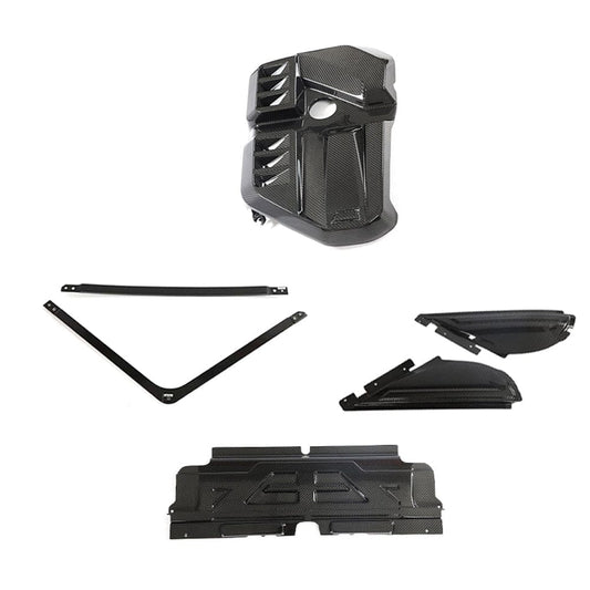CT Carbon BMW M2 G87, M3 G80/G81, M4 G82/G83 Carbon Fibre/Carbon Fiber Engine Bay Dress Up Kit – Under‑Bonnet/Underhood Styling Pack & Trim Kit with Engine Cover, Strut Brace, Intake Covers & Slam Panel (G8X)