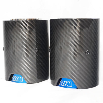 CT Carbon BMW Carbon Fibre Exhaust Tips - Burnt Blue Titanium Style Tailpipe/Muffler Tip Trims/Finishers (Pair/Set of 2) for M135i M140i M235i M240i 335i 340i 435i 440i | F20 F21 F22 F23 F30 F31 F32 F33 N55 B58