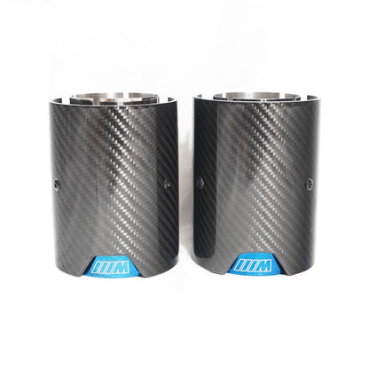 CT Carbon BMW Carbon Fibre Exhaust Tips - Burnt Blue Titanium Style Tailpipe/Muffler Tip Trims/Finishers (Pair/Set of 2) for M135i M140i M235i M240i 335i 340i 435i 440i | F20 F21 F22 F23 F30 F31 F32 F33 N55 B58
