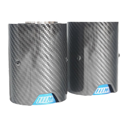 BMW F-Series CT Carbon Fibre Exhaust Tips/Tailpipe Finishers - Burnt Blue Ends Titanium-Style Muffler Tips for M135i M140i M235i M240i 335i 340i 435i 440i (F20 F21 F22 F23 F30 F31 F32 F33, N55/B58) - Set of 2