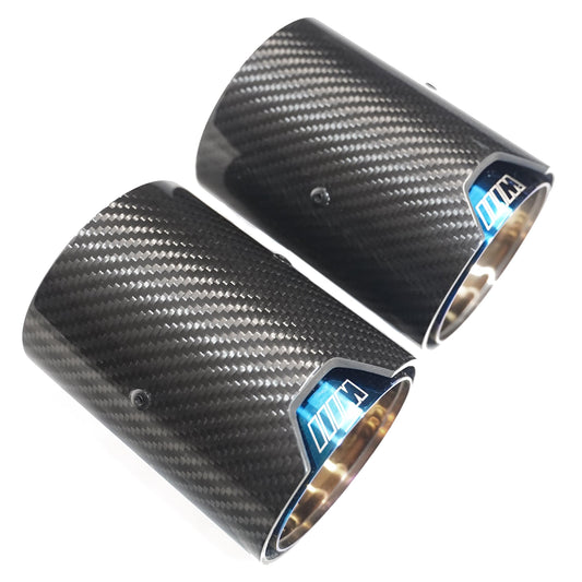 CT Carbon BMW Carbon Fibre Exhaust Tips - Burnt Blue Titanium Style Tailpipe/Muffler Tip Trims/Finishers (Pair/Set of 2) for M135i M140i M235i M240i 335i 340i 435i 440i | F20 F21 F22 F23 F30 F31 F32 F33 N55 B58
