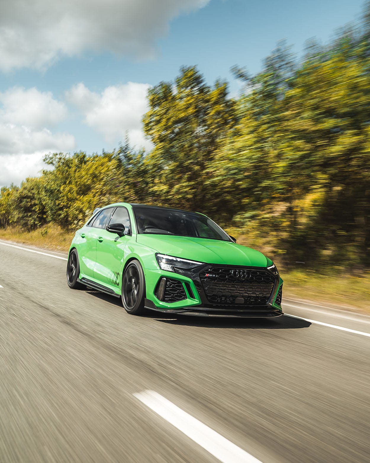 Audi RS3 8Y Sportback Carbon Fibre Body Kit by CT Design - Full Aero Styling Pack: Front Lip Splitter, Side Skirt Extensions, Rear Diffuser/Valance & Hatch Spoiler - 2022+ RS3 Carbon Pack Upgrade (Carbon Fiber)
