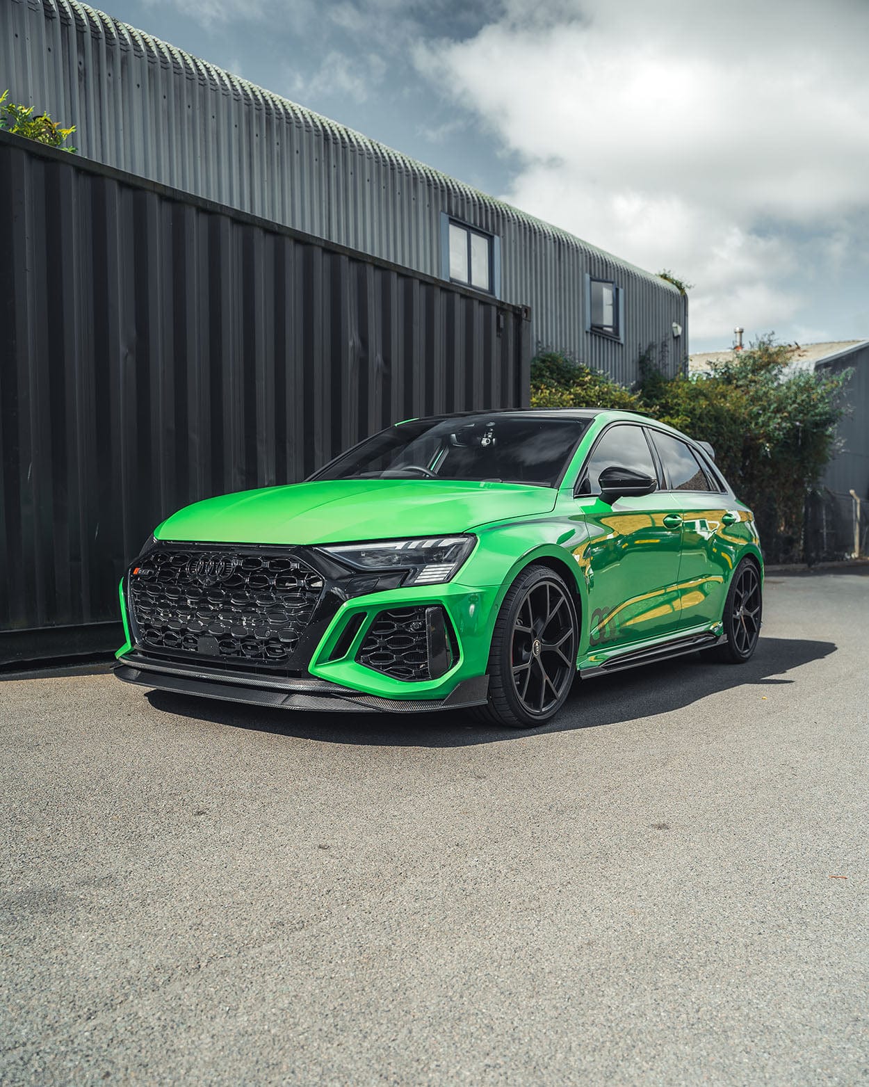 Audi RS3 8Y Sportback Carbon Fibre Body Kit by CT Design - Full Aero Styling Pack: Front Lip Splitter, Side Skirt Extensions, Rear Diffuser/Valance & Hatch Spoiler - 2022+ RS3 Carbon Pack Upgrade (Carbon Fiber)