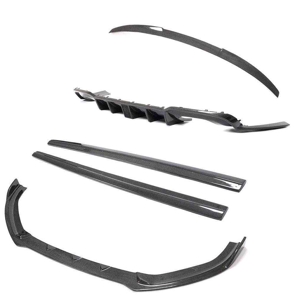 Audi S3 8V.5 Facelift Saloon/Sedan 2017-2020 Carbon Fibre/Fiber Full Body Kit - Front Splitter, Side Skirts, Rear Diffuser & Boot Lip Spoiler - CT Carbon OEM+ Aero Pack for 4-Door MQB