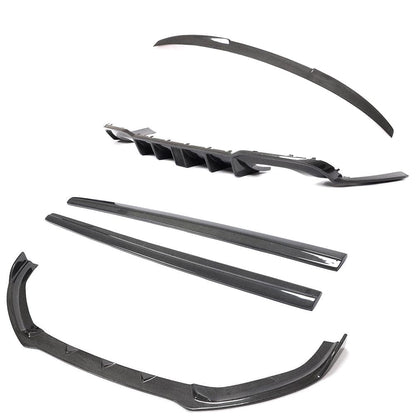 Audi S3 8V.5 Facelift Saloon/Sedan 2017-2020 Carbon Fibre/Fiber Full Body Kit - Front Splitter, Side Skirts, Rear Diffuser & Boot Lip Spoiler - CT Carbon OEM+ Aero Pack for 4-Door MQB