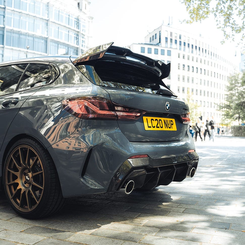 BMW 1 Series / 1er F40 (2019+) Carbon Fibre (Carbon Fiber) Body Kit by CT Design – Full Aero/Styling Pack: Front Lip Splitter, Side Skirts, Rear Diffuser, Roof Spoiler – Twin Exit Hatchback – OEM+ M Sport Upgrade