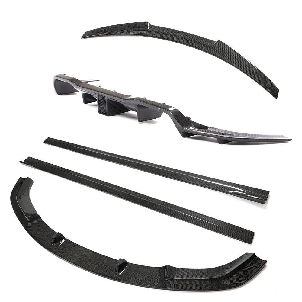 BMW M2 F87 OG 2016-2018 Full Carbon Fiber/Fibre Body Kit | CT Carbon Gloss Aero Kit | 3D Style Front Lip Splitter, Side Skirts, K-Style Rear Diffuser, M4 Style Boot/Trunk Spoiler | Direct Fit OEM+ Styling