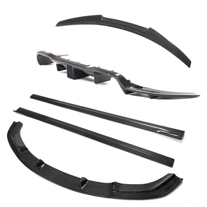 BMW M2 F87 OG 2016-2018 Full Carbon Fiber/Fibre Body Kit | CT Carbon Gloss Aero Kit | 3D Style Front Lip Splitter, Side Skirts, K-Style Rear Diffuser, M4 Style Boot/Trunk Spoiler | Direct Fit OEM+ Styling