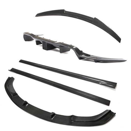 BMW M2 F87 OG 2016-2018 Full Carbon Fiber/Fibre Body Kit | CT Carbon Gloss Aero Kit | 3D Style Front Lip Splitter, Side Skirts, K-Style Rear Diffuser, M4 Style Boot/Trunk Spoiler | Direct Fit OEM+ Styling