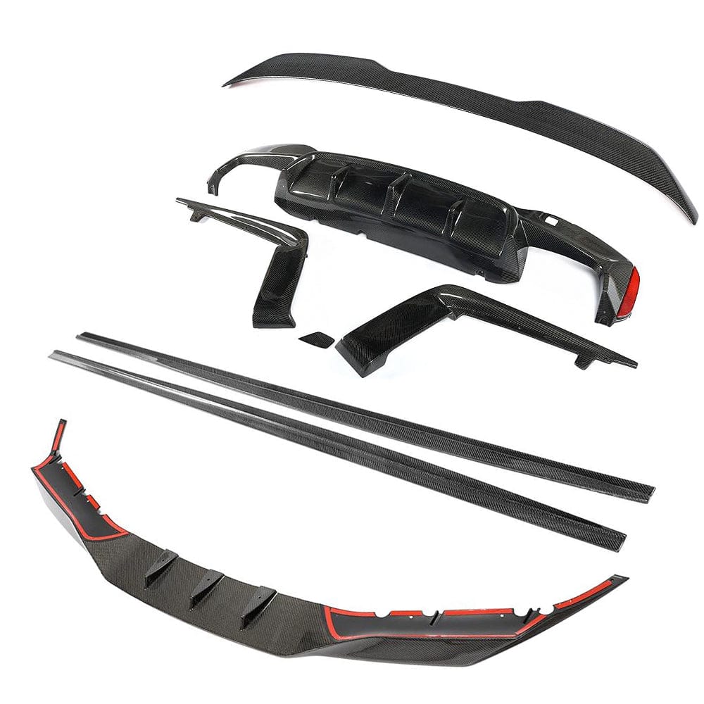 BMW M5 F90 Pre-LCI Full Carbon Fibre Body Kit (2017-2020) - RK Style Aero Pack | Front Lip Splitter, Side Skirt Extensions, Rear Diffuser, Boot Lip Spoiler | M Performance Style | Carbon Fiber Styling Kit for F90 Saloon/Sedan