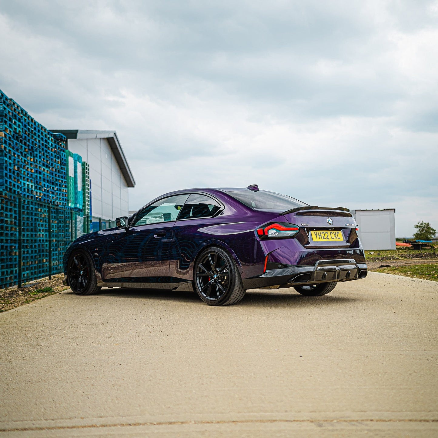 BMW 2 Series G42 Coupe Carbon Fibre (Fiber) Body Kit - Front Splitter, Side Skirts, Rear Diffuser & V-Style Ducktail Spoiler - 2022+ M240i/M Sport - Pre-Preg Dry Carbon Aero Styling Pack by CT Carbon