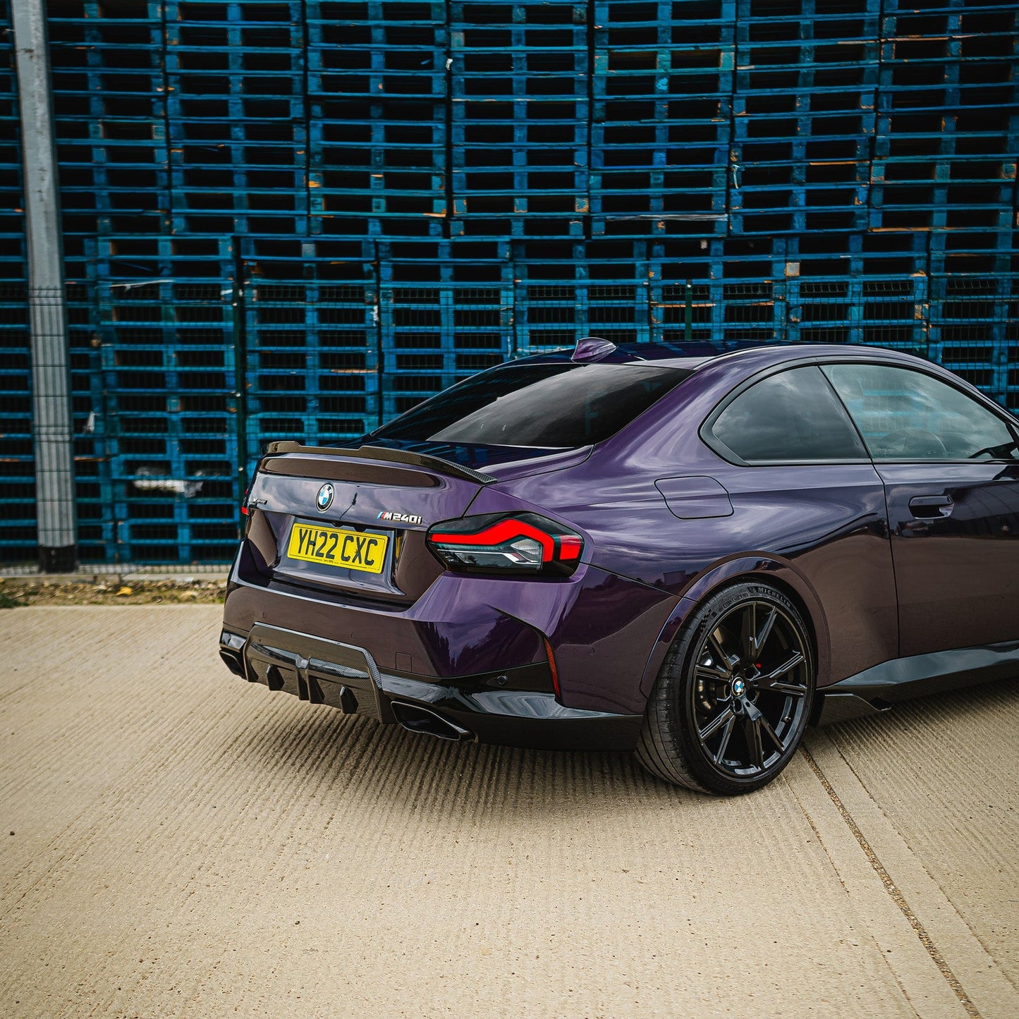 BMW 2 Series G42 Coupe Carbon Fibre (Fiber) Body Kit - Front Splitter, Side Skirts, Rear Diffuser & V-Style Ducktail Spoiler - 2022+ M240i/M Sport - Pre-Preg Dry Carbon Aero Styling Pack by CT Carbon