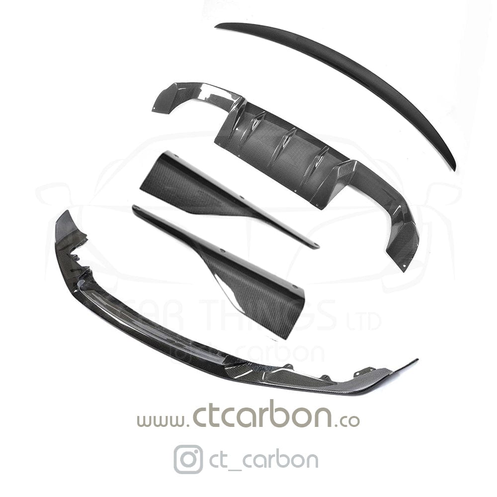 BMW M2 F87 N55 2015-2018 Full Carbon Fibre/Fiber Body Kit / Aero Kit – CT Carbon MP Style – Front Lip/Splitter, Side Skirts, Rear Diffuser, Boot/Trunk Spoiler – M Performance Look Exterior Upgrade (OG F87, Not for M2 Competition)