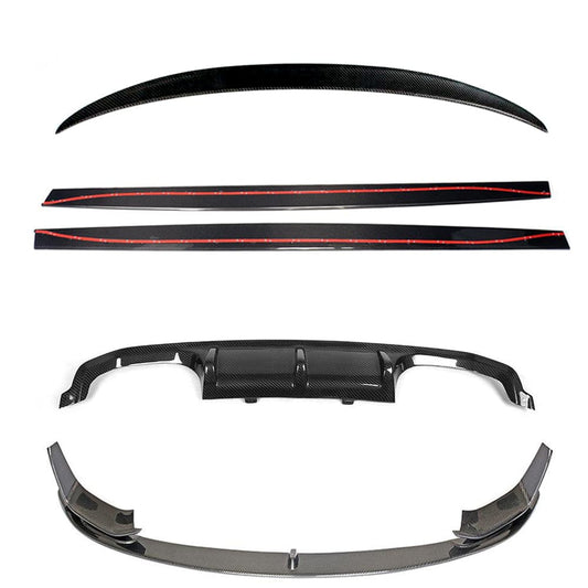 BMW M3 F80 Carbon Fibre Body Kit 2014-2020 – M Performance / MP Style Full Aero Pack by CT Carbon | Front Splitter, Side Skirt Extensions, Rear Diffuser, Boot/Trunk Lip Spoiler | Saloon/Sedan Carbon Fiber Styling Upgrade