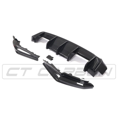 BMW M3 G80/G81 Carbon Fibre Rear Diffuser CT DESIGN - Gloss Pre-Preg | Rear Splitter/Valance/Apron Bumper Insert | Fits 2021–2025 M3 Saloon & Touring, Competition & xDrive | OEM+ Performance Aero
