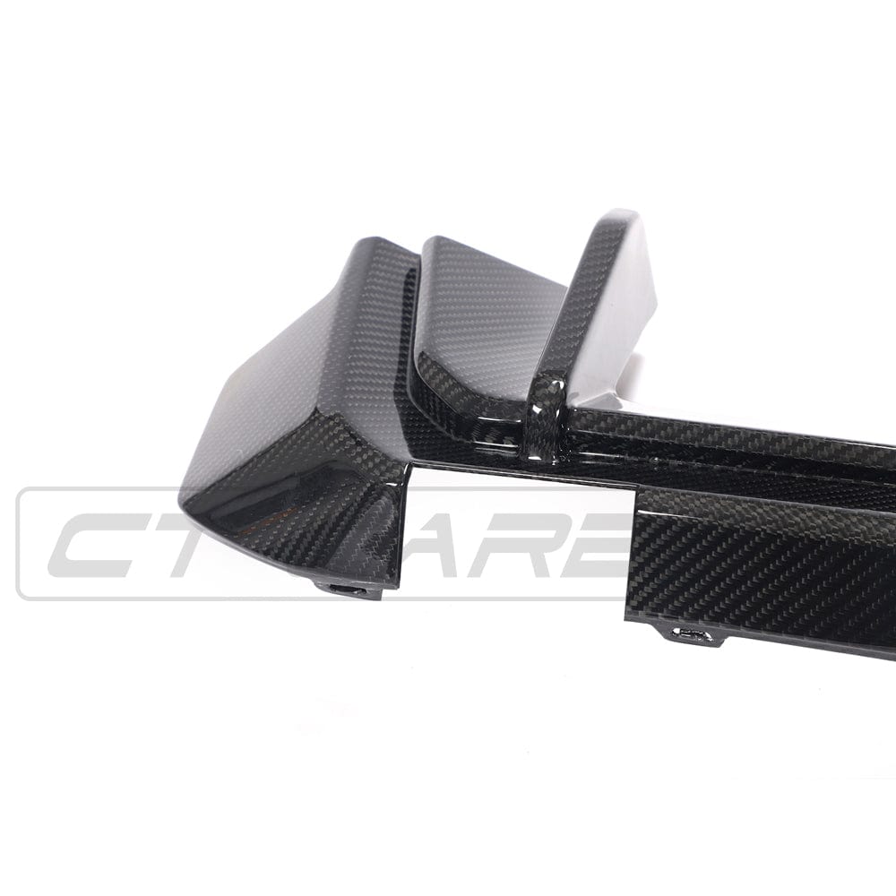 BMW M3 G80 G81 G8X Carbon Fibre/Fiber Rear Bumper Diffuser – CT Design Style Performance Rear Valance Splitter Insert, Pre-Preg High Gloss, 2021+ Saloon & Touring