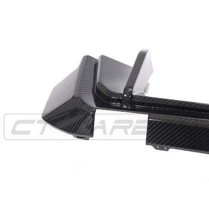 BMW M3 G80 G81 G8X Carbon Fibre/Fiber Rear Bumper Diffuser – CT Design Style Performance Rear Valance Splitter Insert, Pre-Preg High Gloss, 2021+ Saloon & Touring
