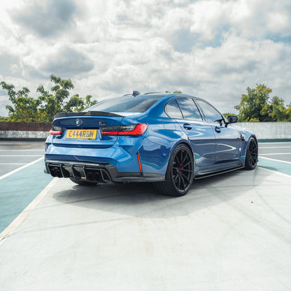 BMW M3 G80/G81 Carbon Fibre Rear Diffuser CT DESIGN - Gloss Pre-Preg | Rear Splitter/Valance/Apron Bumper Insert | Fits 2021–2025 M3 Saloon & Touring, Competition & xDrive | OEM+ Performance Aero